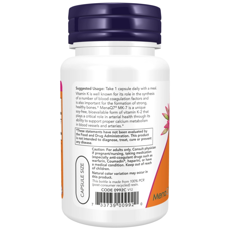 MK-7 Vitamin K-2 100 mcg - 60 vcaps